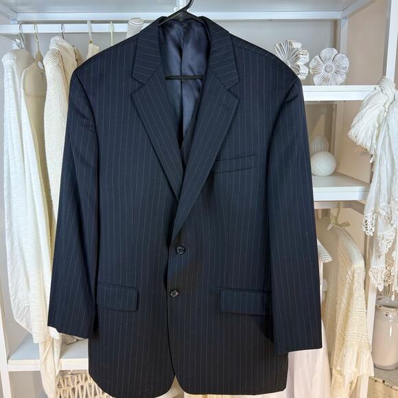 Ralph Lauren Sz 44R Dark gray wool 2 piece suit jacket with vest, classic SI-053 - Picture 1 of 14